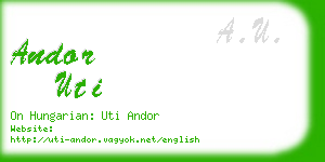 andor uti business card